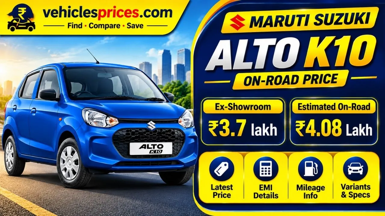 Maruti Suzuki Alto K10 On Road Price 2026 -From ₹4.08 lakh