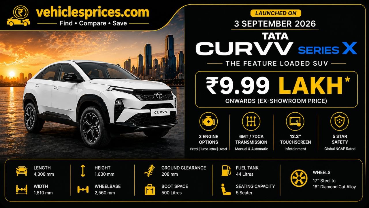 Tata Curvv Series X Launch Price, Variants, Features & Specs