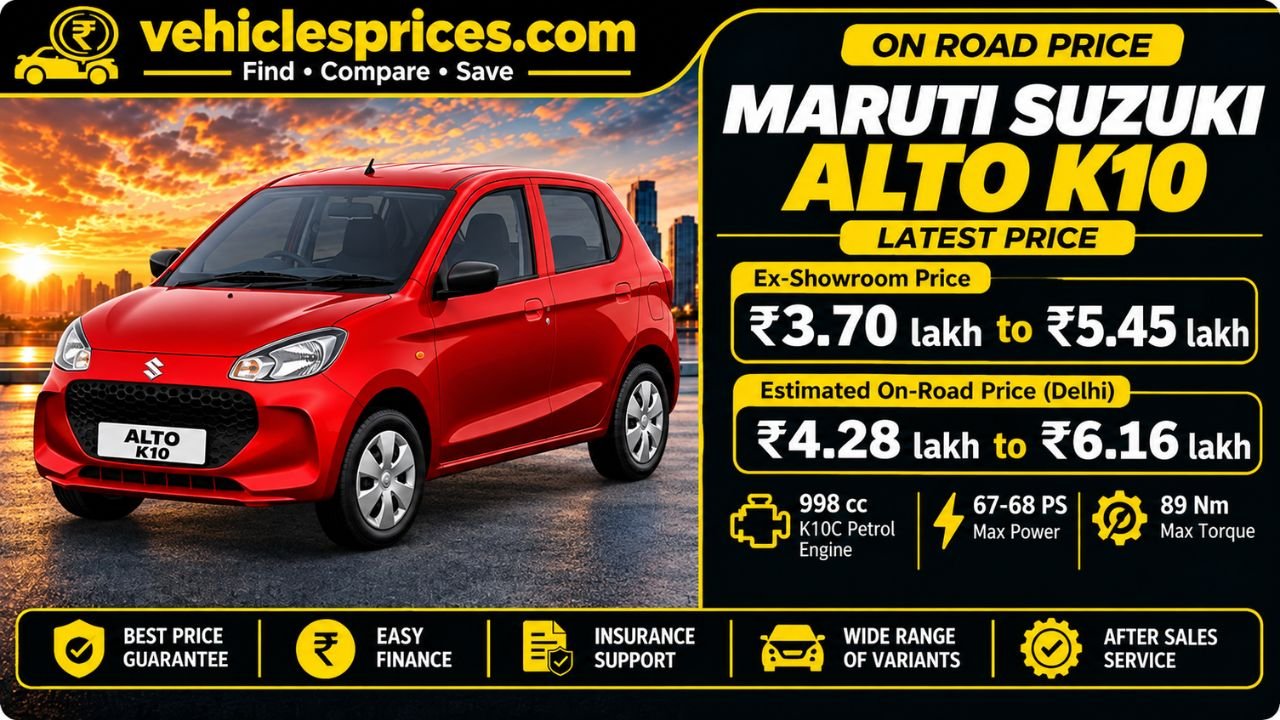 Alto K10 Price 2026: Ex-Showroom & On-Road Breakdown