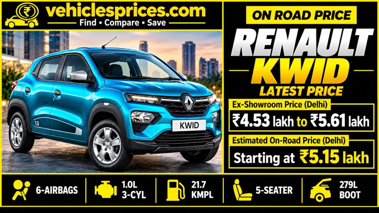 Renault Kwid Price 2026: Ex-Showroom & On-Road Price Breakdown