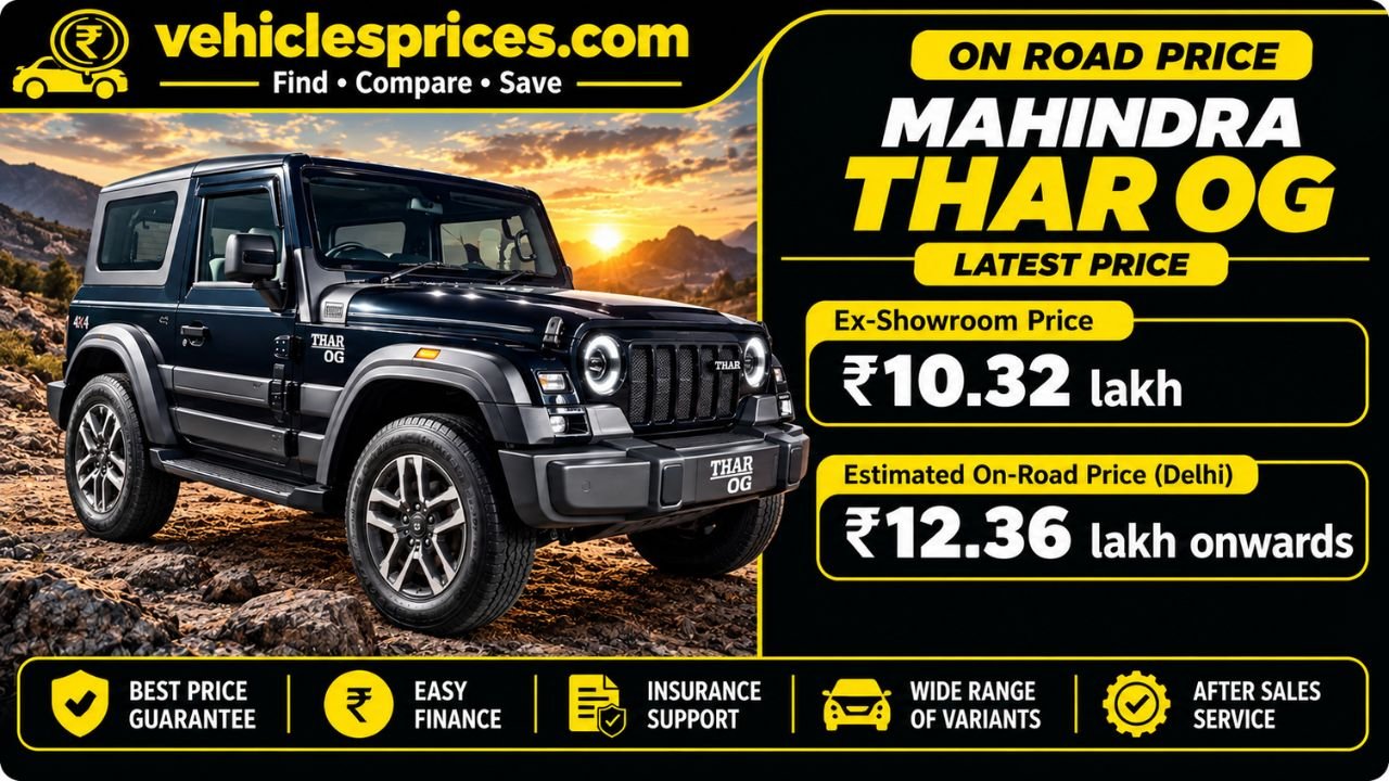 Mahindra Thar OG Price, Specs, Variants, Colors, & On-Road Cost