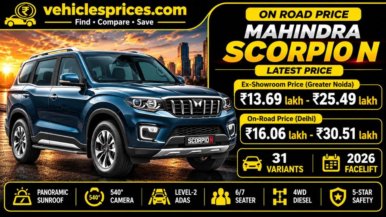 Mahindra Scorpio N On Road Price, Mileage & Features
